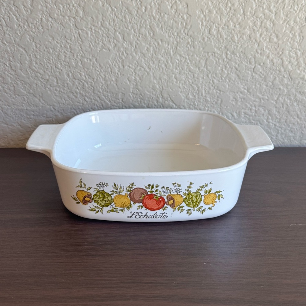 Vintage Corning‎ Ware L'Echalote Casserole Dish 8 Inch Square French Vegetable